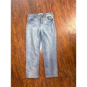 Royalty For Me Womens High Rise Straight Leg Light Wash Denim Jeans Size 12